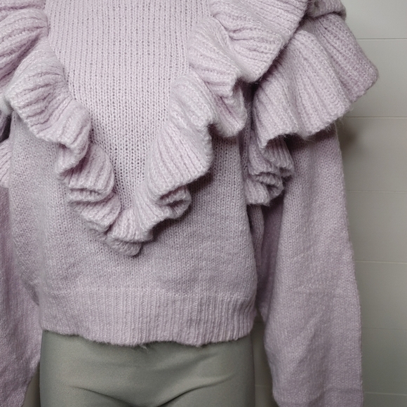 ZARA blogger fave ruffle sweater size M - Picture 8 of 14